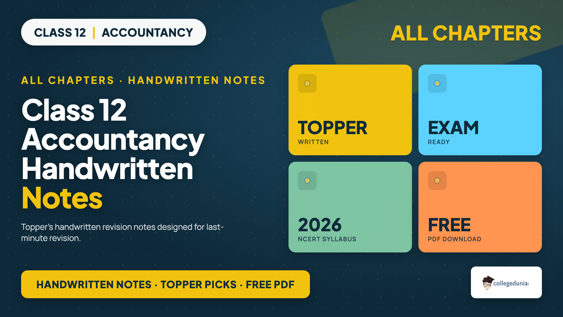 Class 12 Accountancy Handwritten Notes