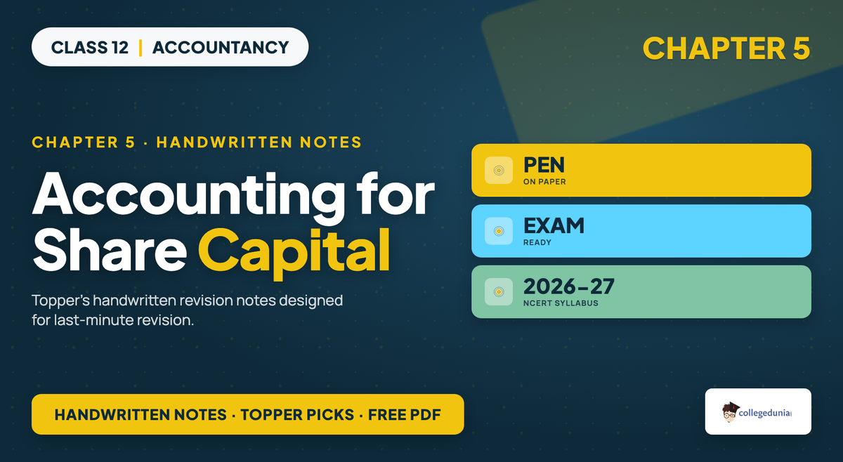 Accounting For Share Capital Handwritten Notes - Class 12 Accountancy