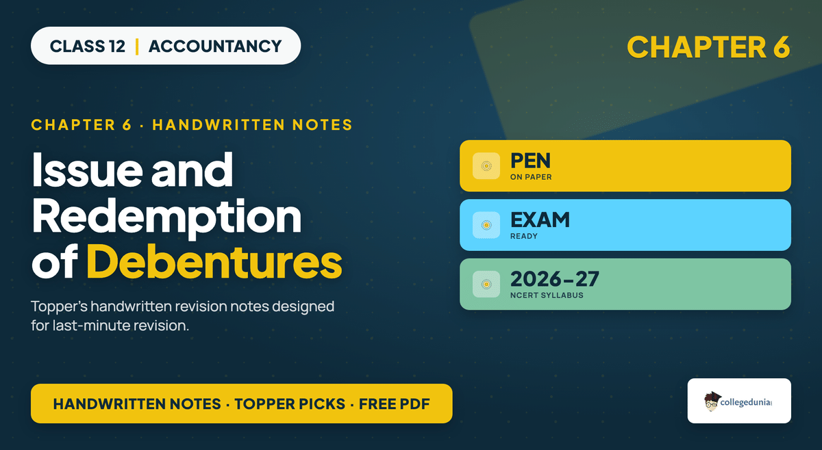 Issue And Redemption Of Debentures Handwritten Notes - Class 12 Accountancy