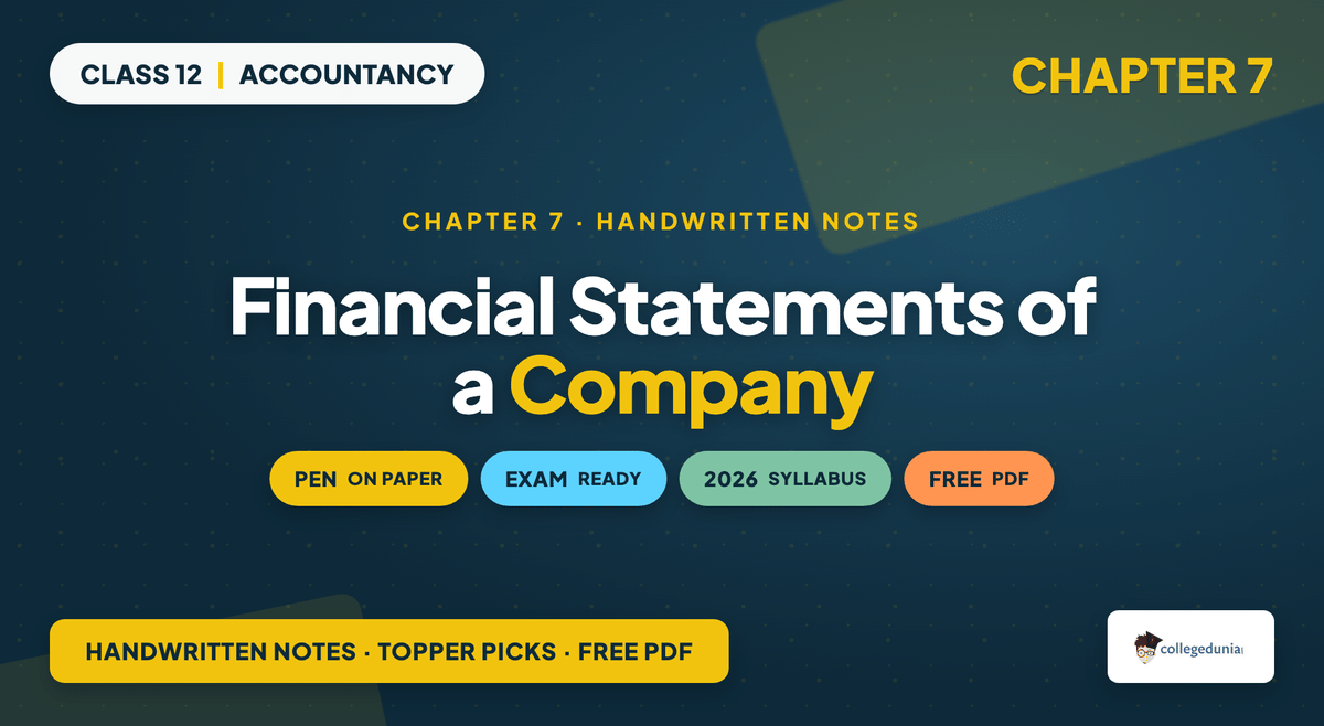 Financial Statements Of A Company Handwritten Notes - Class 12 Accountancy
