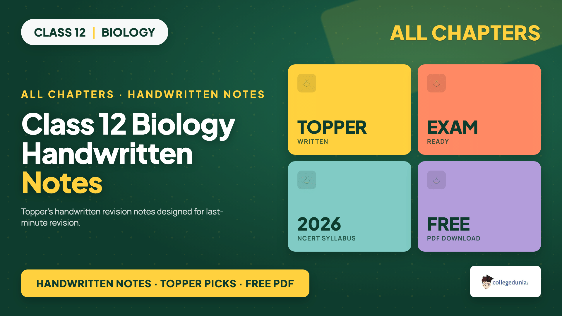 Class 12 Biology Handwritten Notes