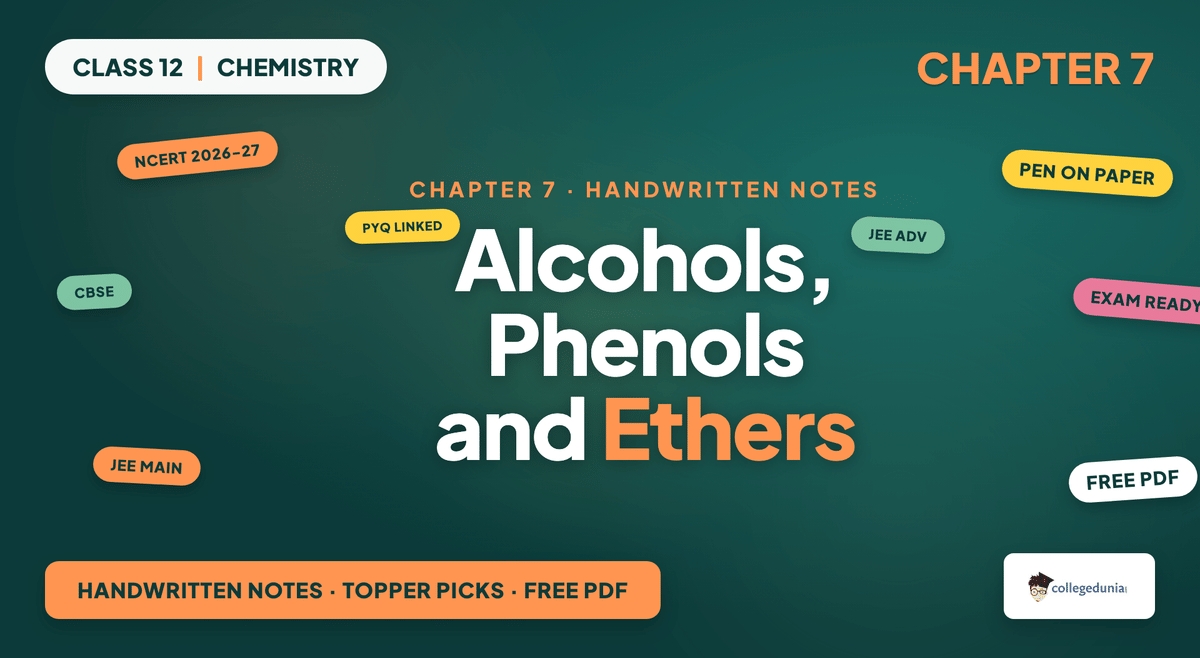 Alcohols Phenols And Ethers Handwritten Notes - Class 12 Chemistry