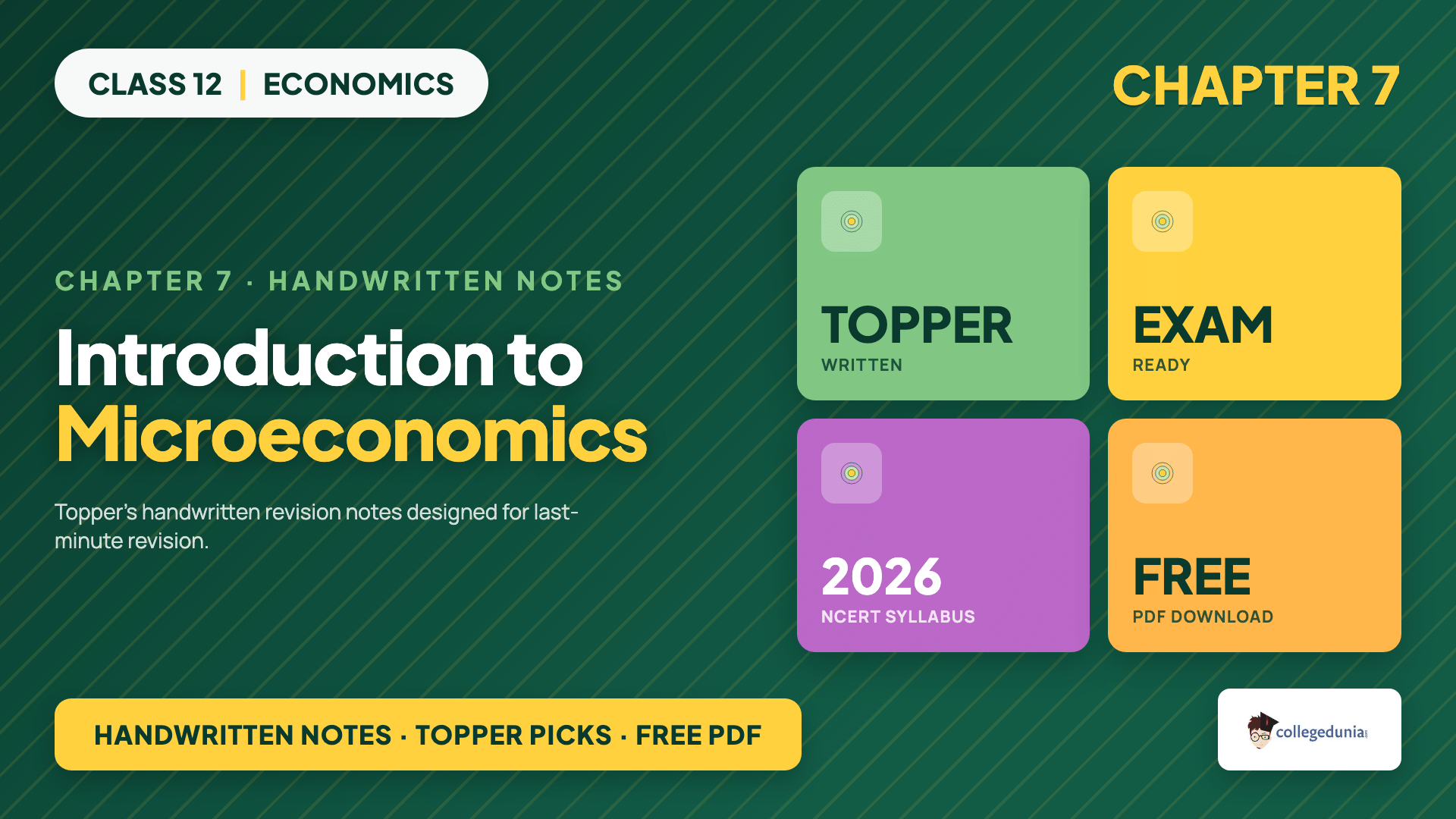 Introduction to Microeconomics Class 12 Handwritten Notes by Collegedunia, scanned-notebook 2026-27