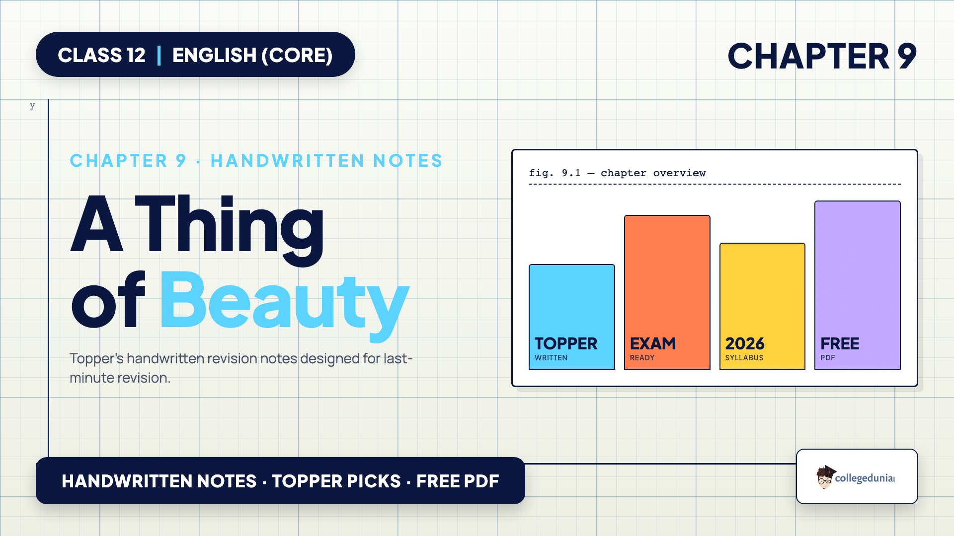 A Thing of Beauty - John Keats - Class 12 English (Core) Chapter 9