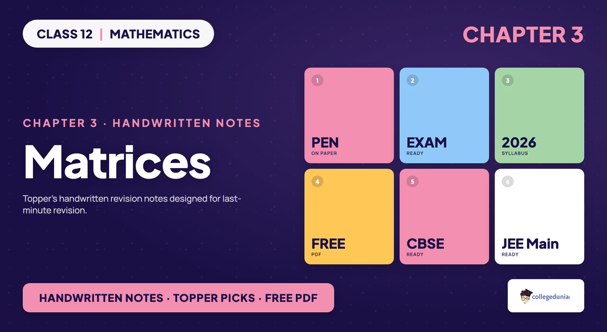 Matrices Handwritten Notes - Class 12 Maths