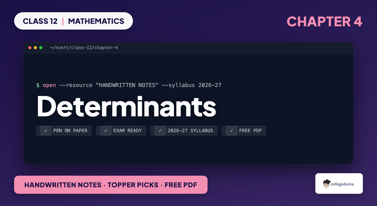 Determinants Handwritten Notes - Class 12 Maths
