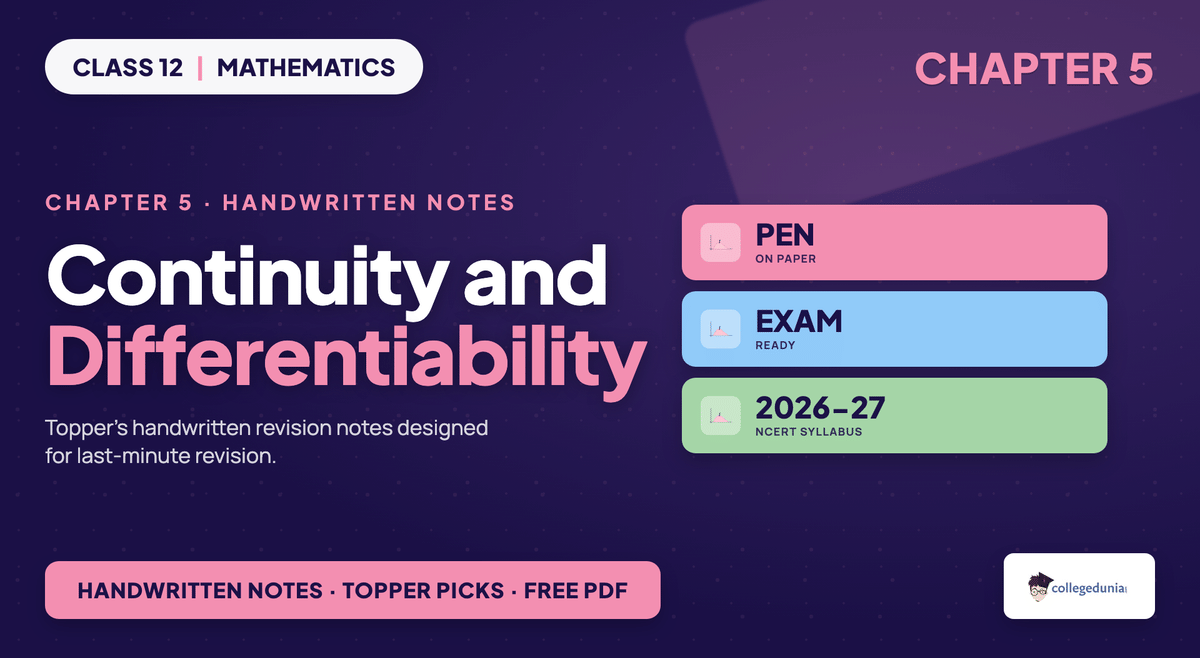Continuity And Differentiability Handwritten Notes - Class 12 Maths