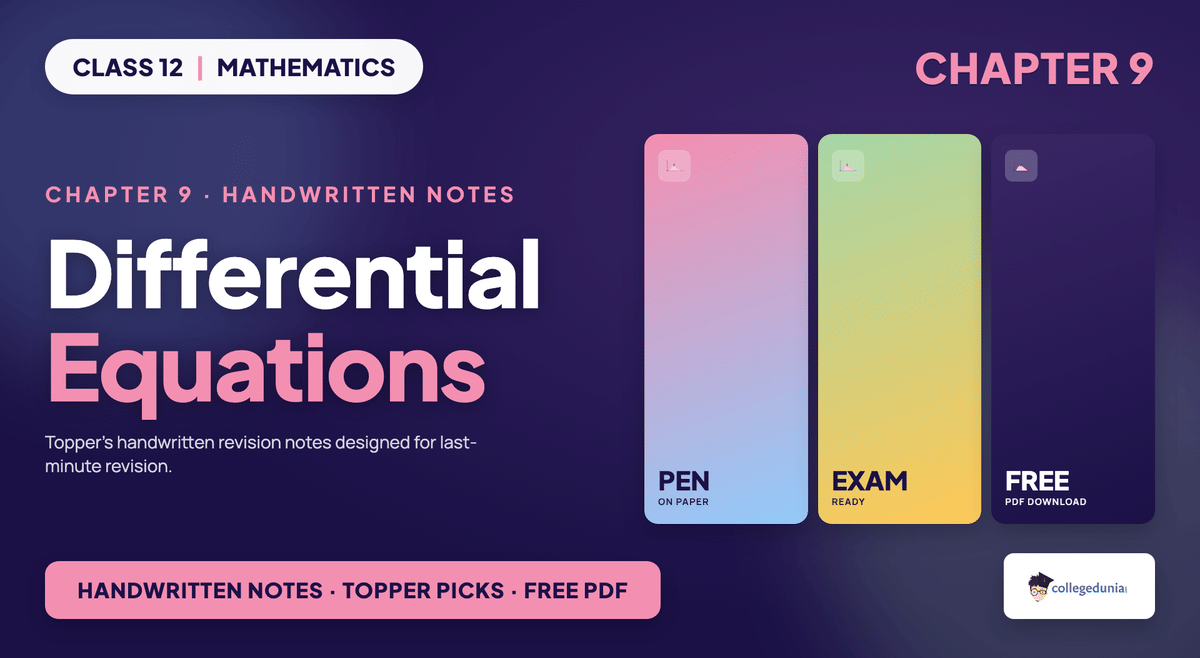 Differential Equations Handwritten Notes - Class 12 Maths