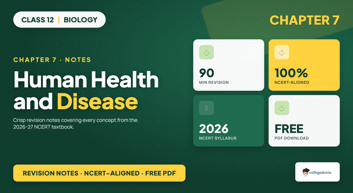 Human Health And Disease Notes - Class 12 Biology