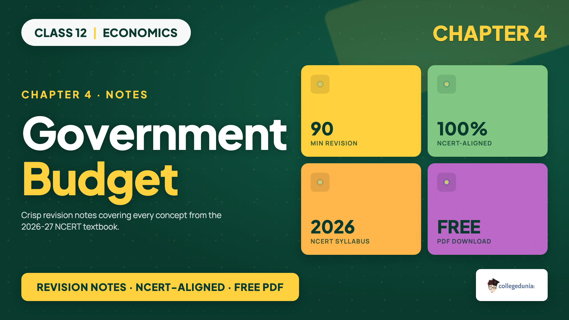 Government Budget and the Economy Class 12 Notes by Collegedunia 2026-27