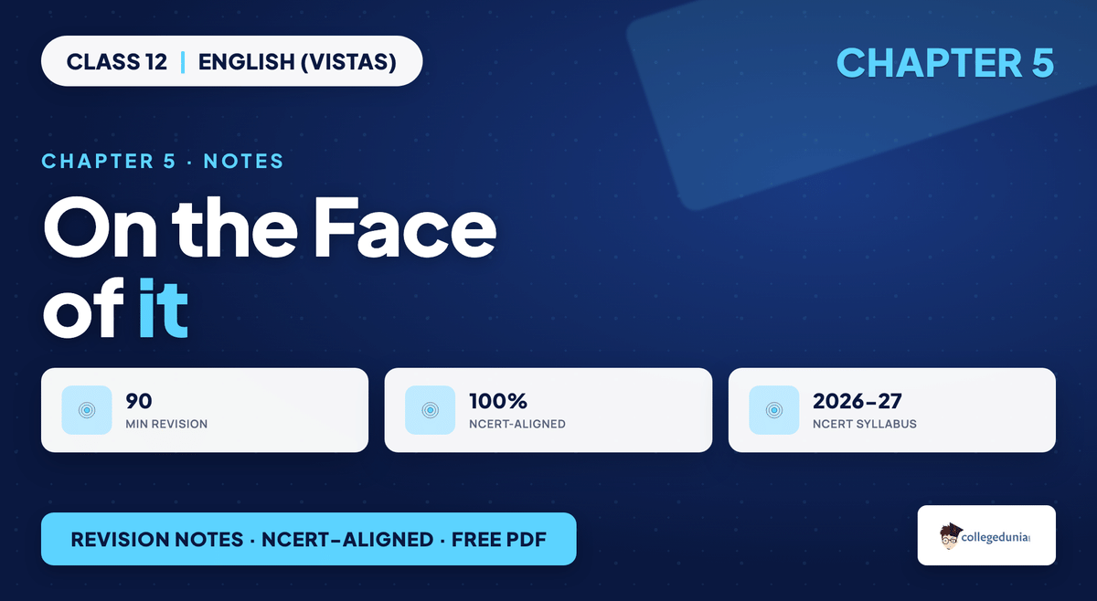 On the Face of it Notes - Class 12 English (Vistas)