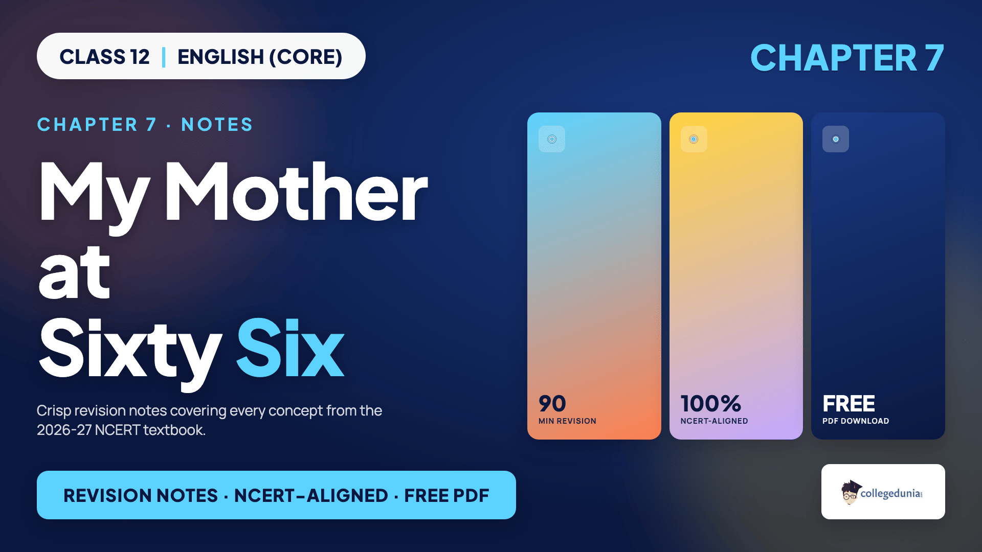 My Mother at Sixty-Six - Poem Snapshot - Class 12 English (Core) Chapter 7