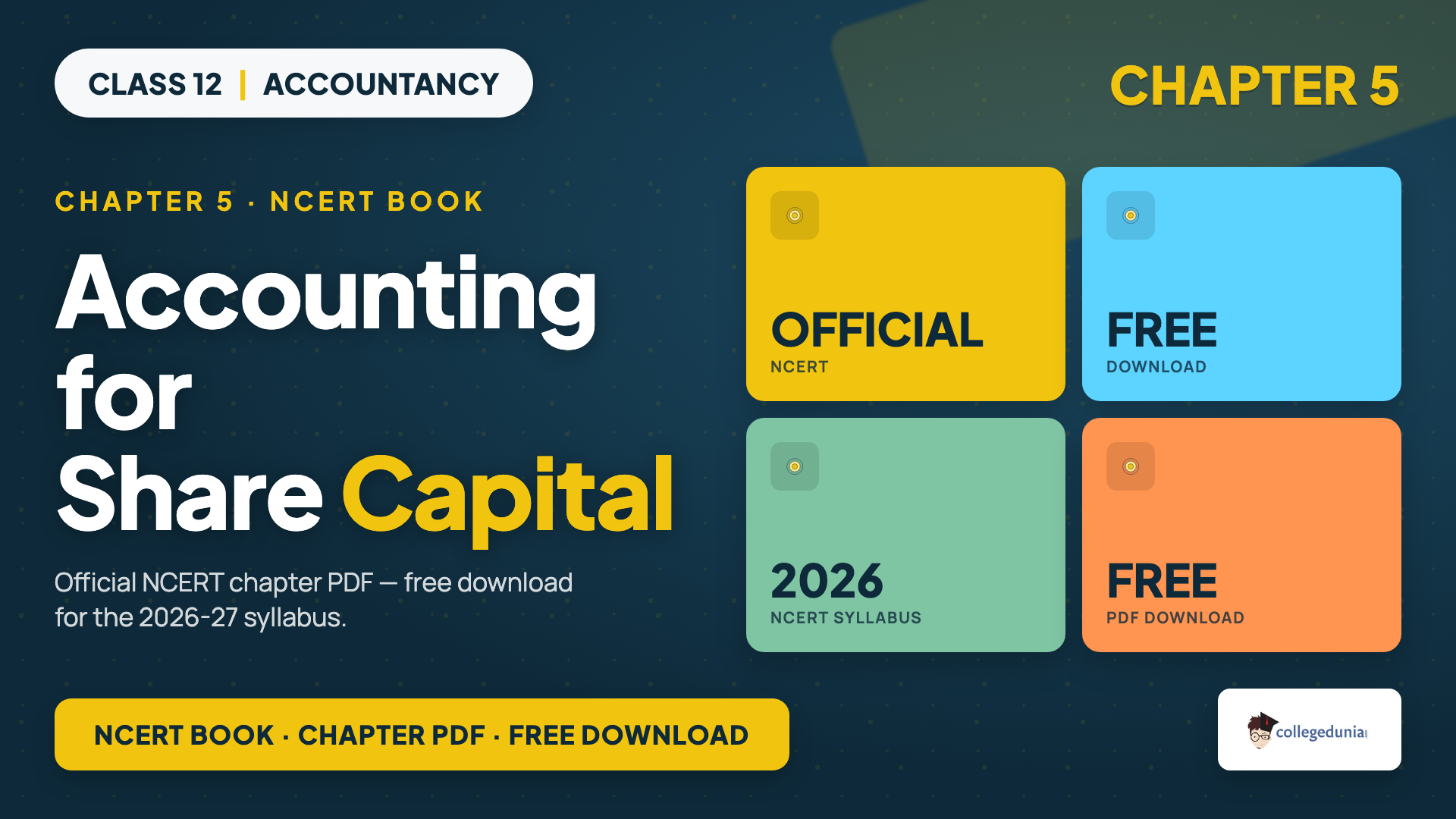 Accounting For Share Capital NCERT Book PDF - Class 12 Accountancy