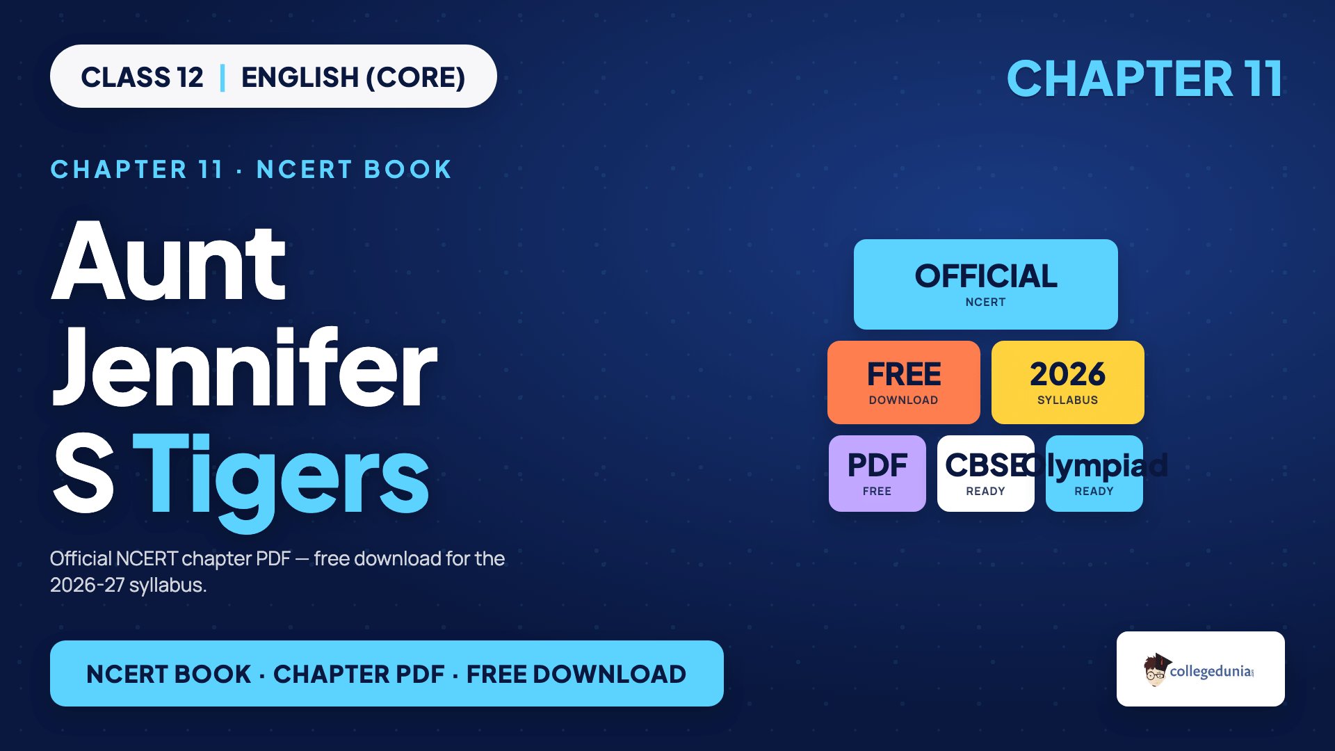 Aunt Jennifer S Tigers - Class 12 English (Core) Chapter 11