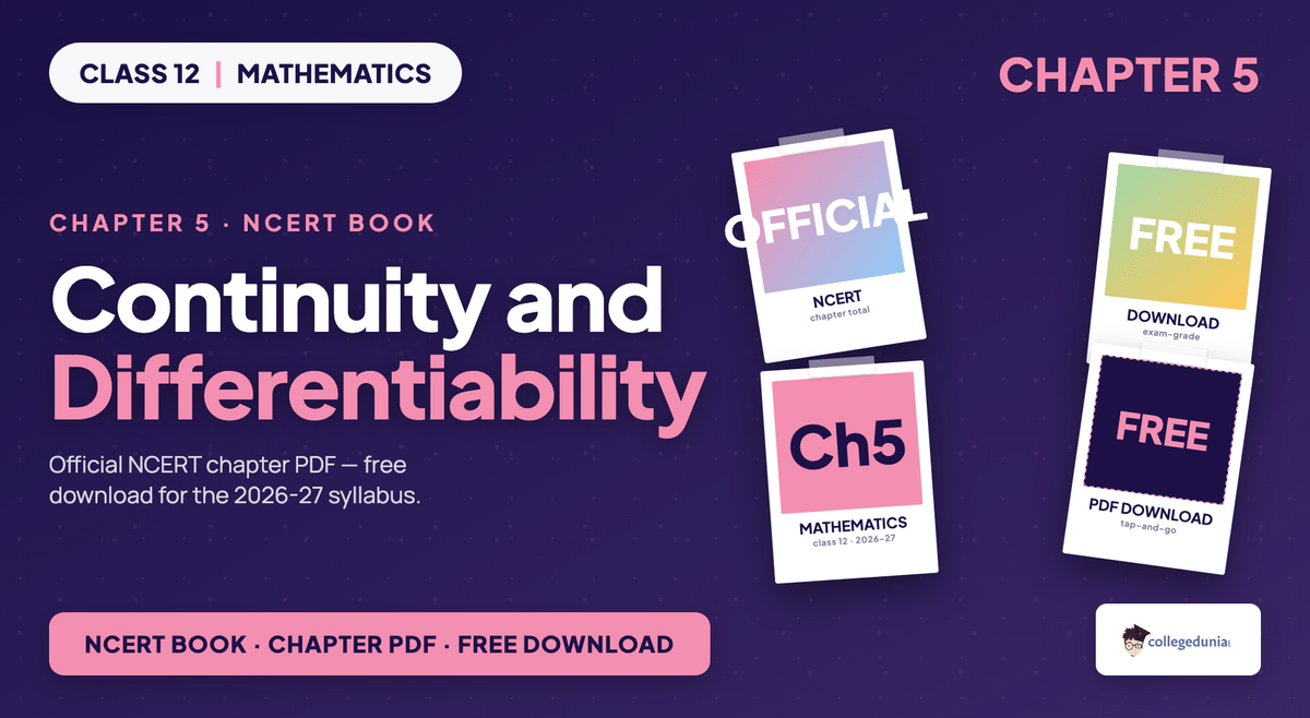 Continuity And Differentiability NCERT Book PDF - Class 12 Maths