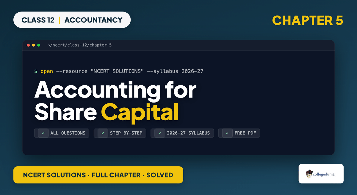 Accounting For Share Capital NCERT Solutions - Class 12 Accountancy