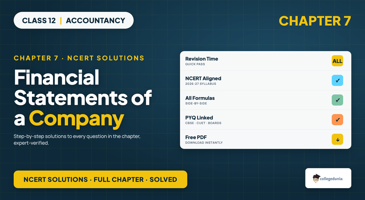 Financial Statements Of A Company NCERT Solutions - Class 12 Accountancy