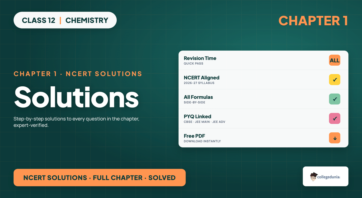 Solutions NCERT Solutions - Class 12 Chemistry