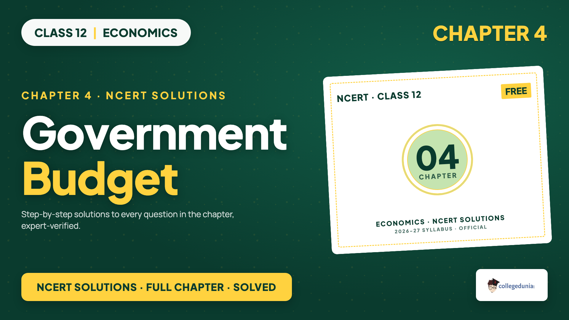 Government Budget and the Economy Class 12 NCERT Solutions PDF by Collegedunia