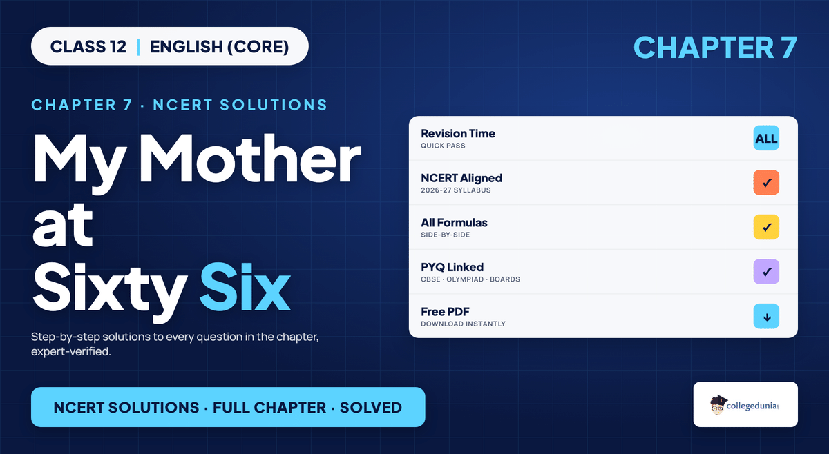 My Mother at Sixty Six NCERT Solutions - Class 12 English (Core)