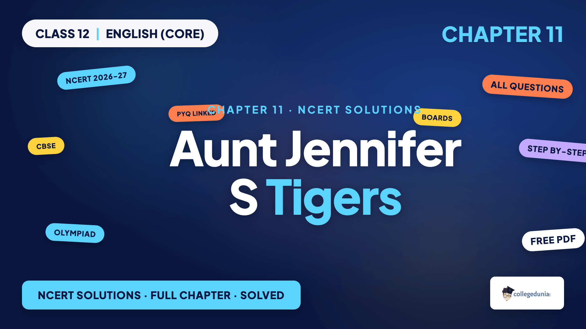 Aunt Jennifer S Tigers - Class 12 English (Core) Chapter 11