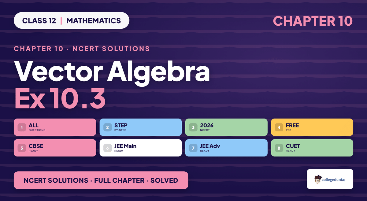 Vector Algebra Exercise 10 3 NCERT Solutions - Class 12 Maths