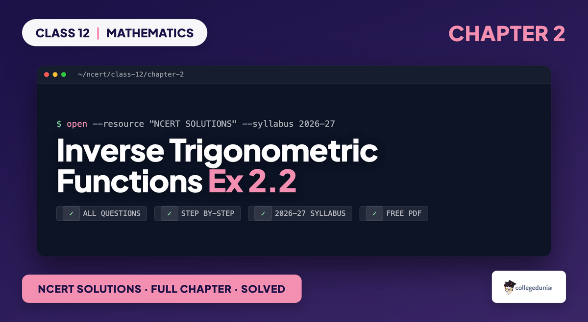 Inverse Trigonometric Functions Exercise 2 2 NCERT Solutions - Class 12 Maths