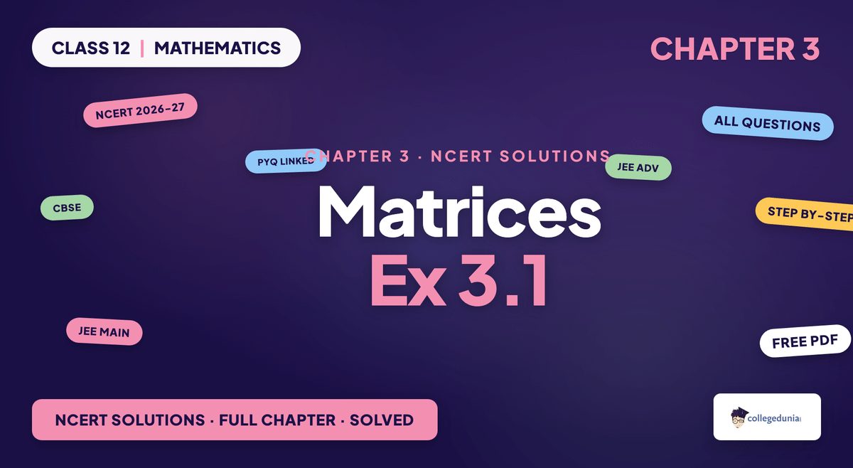 Matrices Exercise 3 1 NCERT Solutions - Class 12 Maths