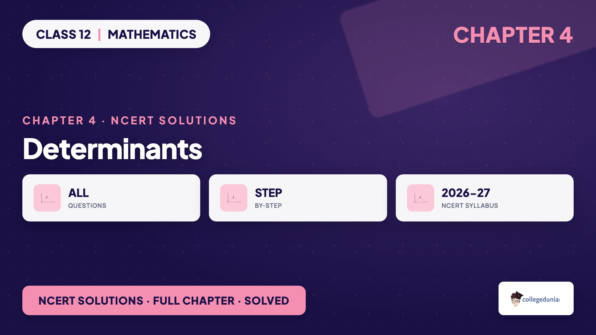 Determinants Class 12 Maths NCERT Solutions