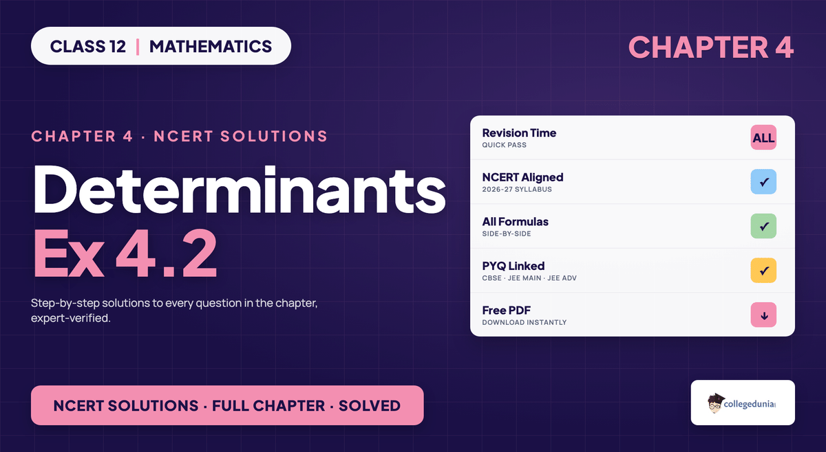 Determinants Exercise 4 2 NCERT Solutions - Class 12 Maths