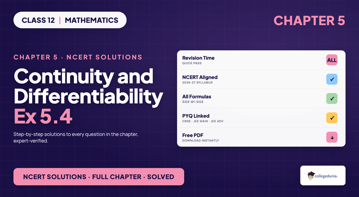 Continuity And Differentiability Exercise 5 4 NCERT Solutions - Class 12 Maths