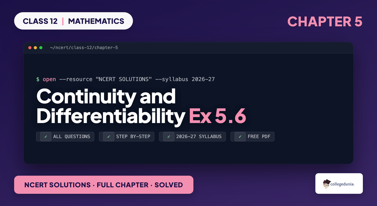 Continuity And Differentiability Exercise 5 6 NCERT Solutions - Class 12 Maths