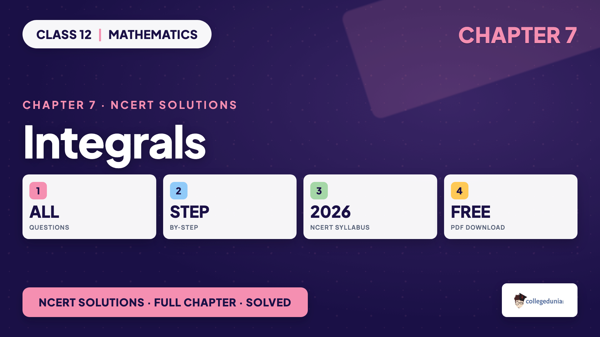 Integrals Class 12 Maths NCERT Solutions