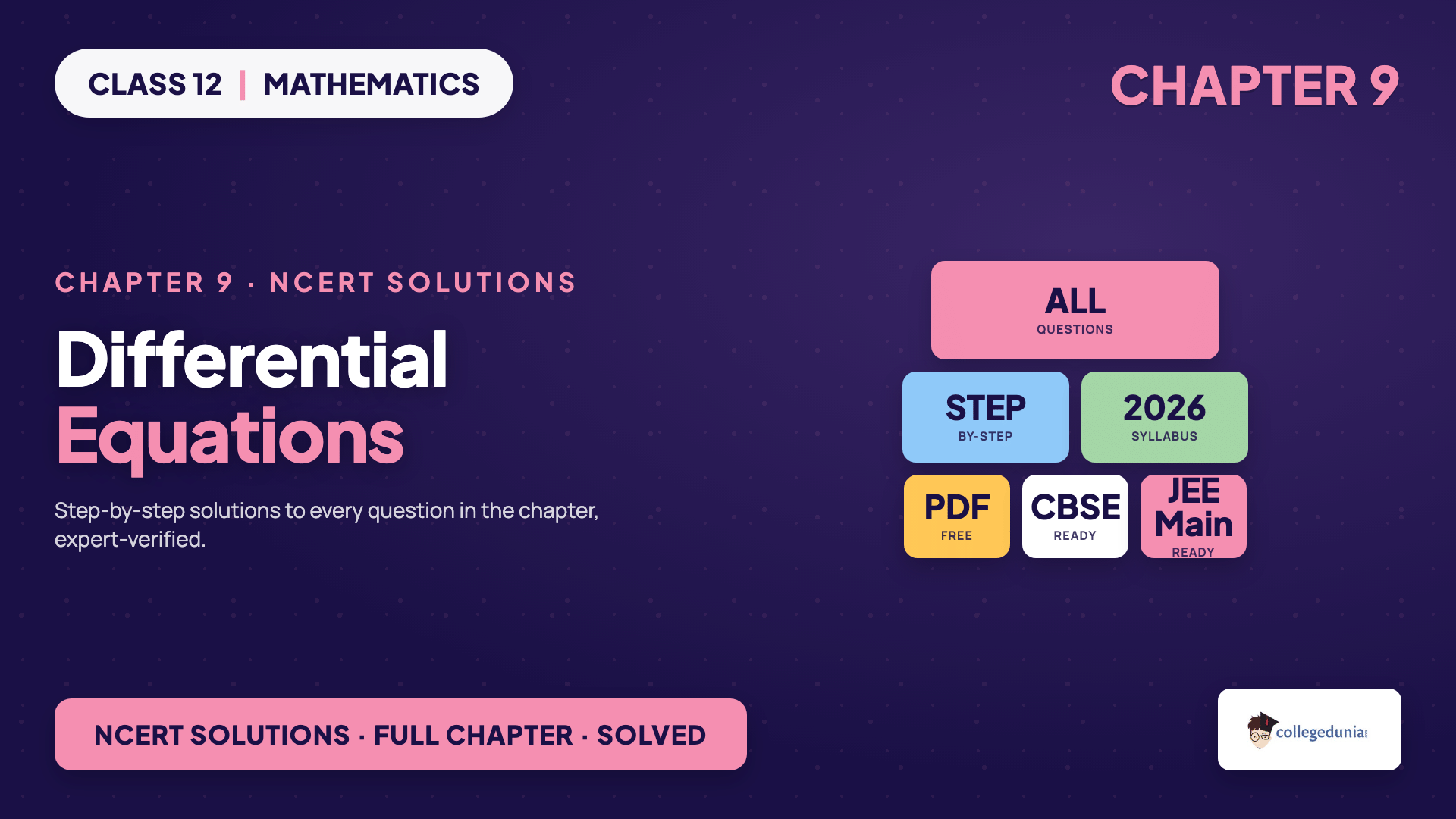 Differential Equations Class 12 Maths NCERT Solutions
