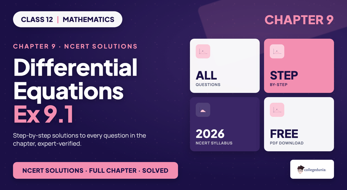 Differential Equations Exercise 9 1 NCERT Solutions - Class 12 Maths