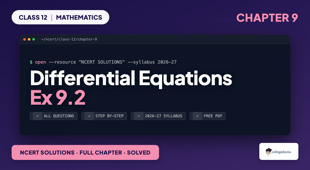 Differential Equations Exercise 9 2 NCERT Solutions - Class 12 Maths