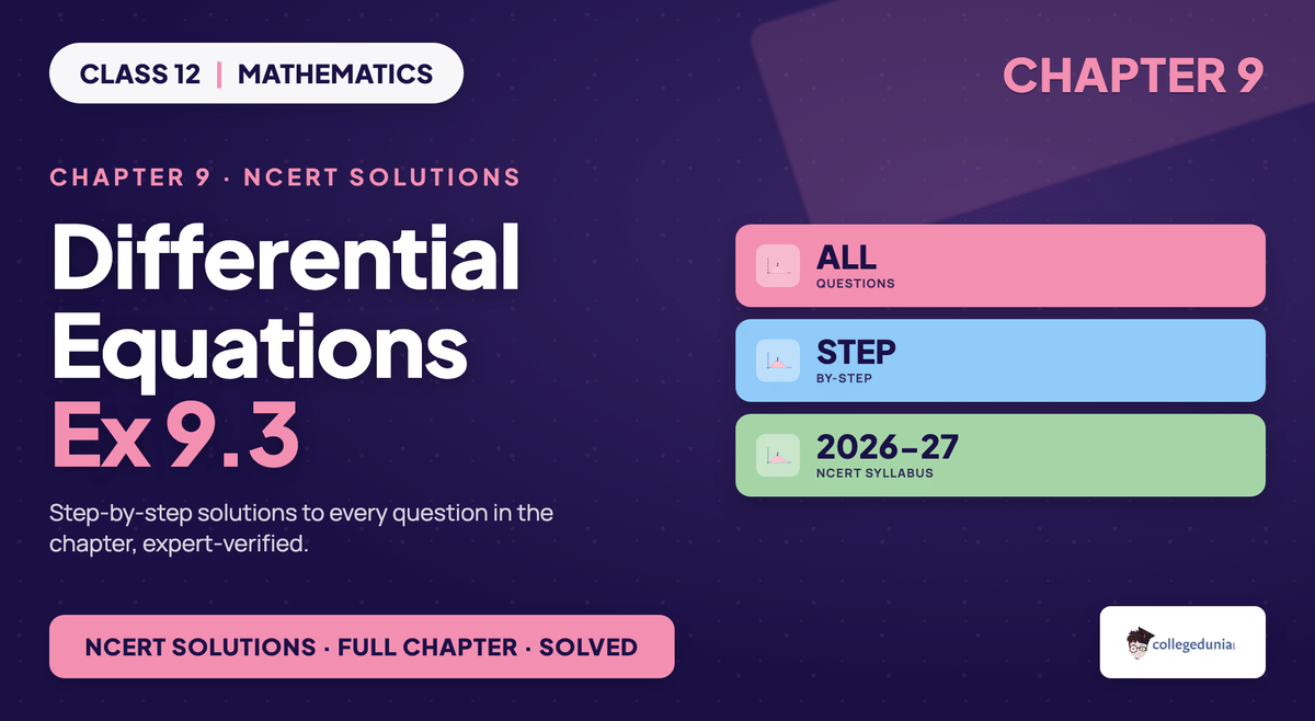 Differential Equations Exercise 9 3 NCERT Solutions - Class 12 Maths