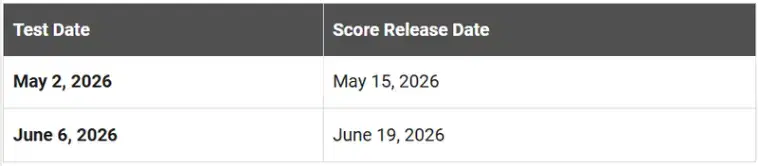 Official SAT Score Release Dates 2026
