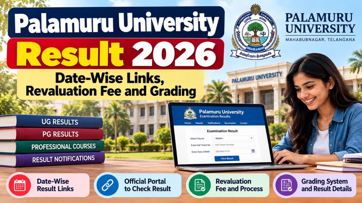 Palamuru University Result 2026: Date-Wise Links, Revaluation Fee and Grading