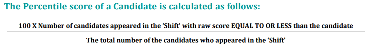 JEE Main Percentile Calculation