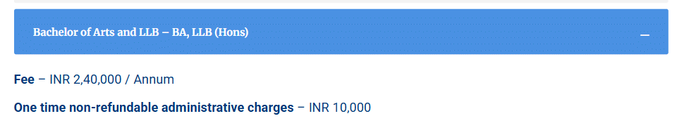 Fee Structure 2026 (As per website)-