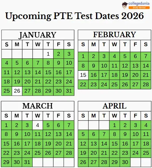 PTE Exam Dates 2026