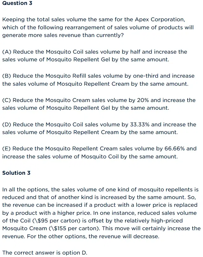 GMAT Multi-source Reasoning Sample Question