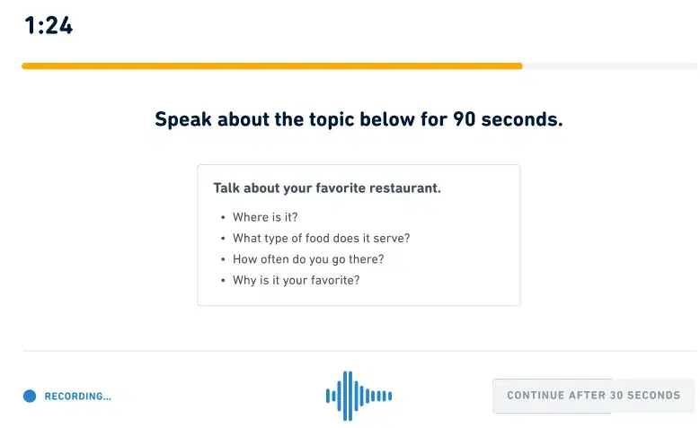 Duolingo exam pattern