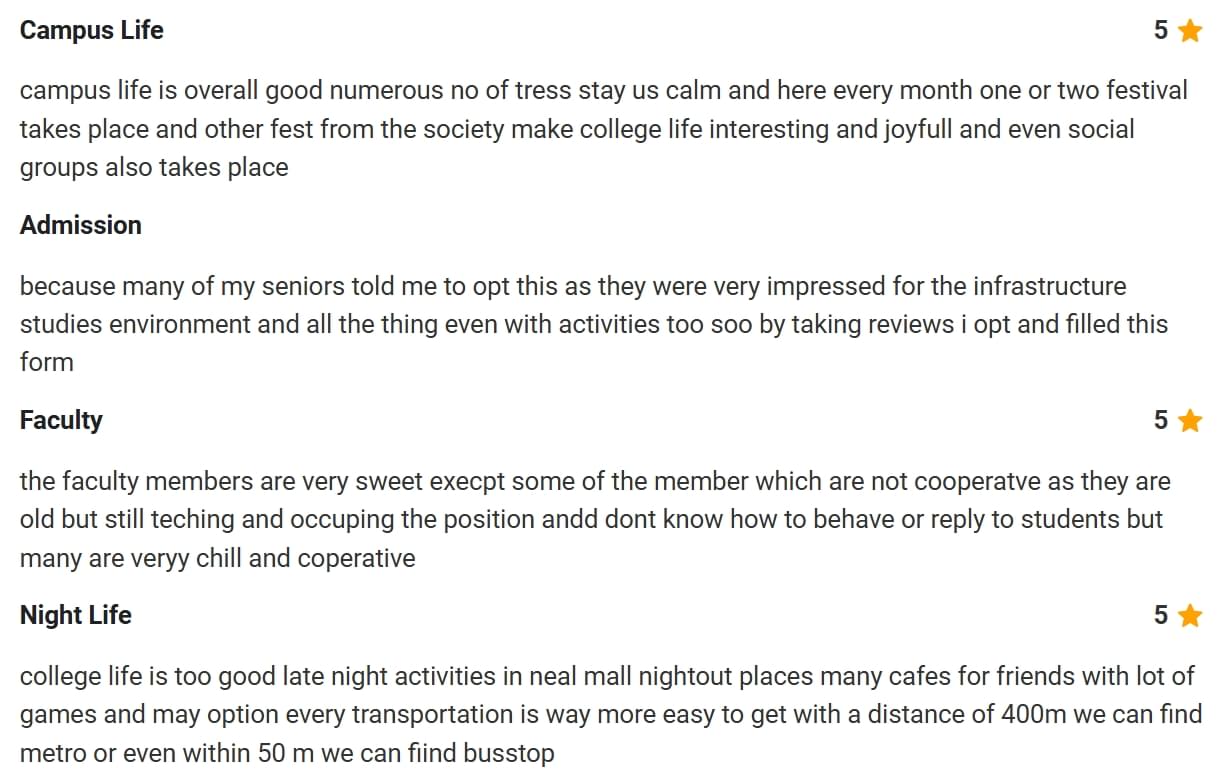 SGGSCC Student review