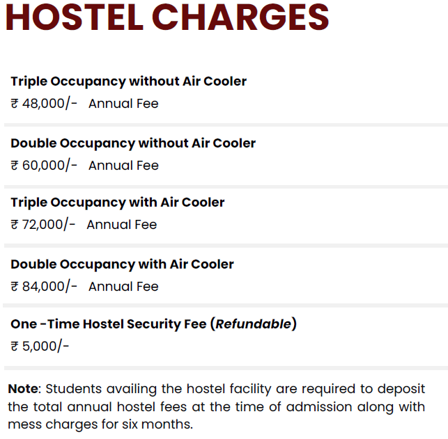 hostel fees