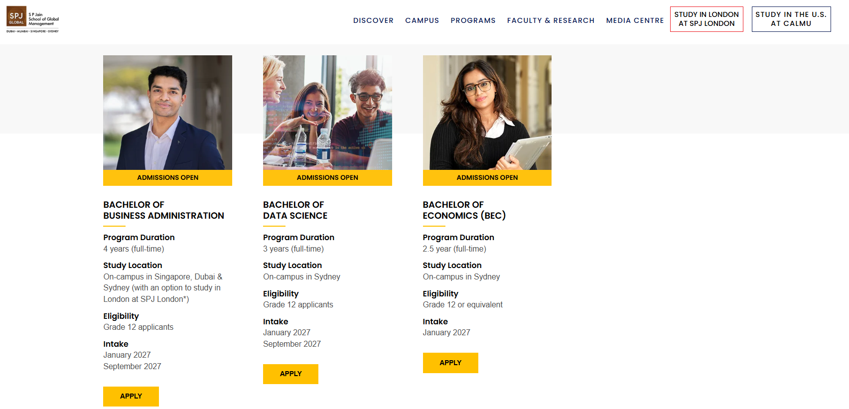 SPJSGM 2027 Programmes on Offer