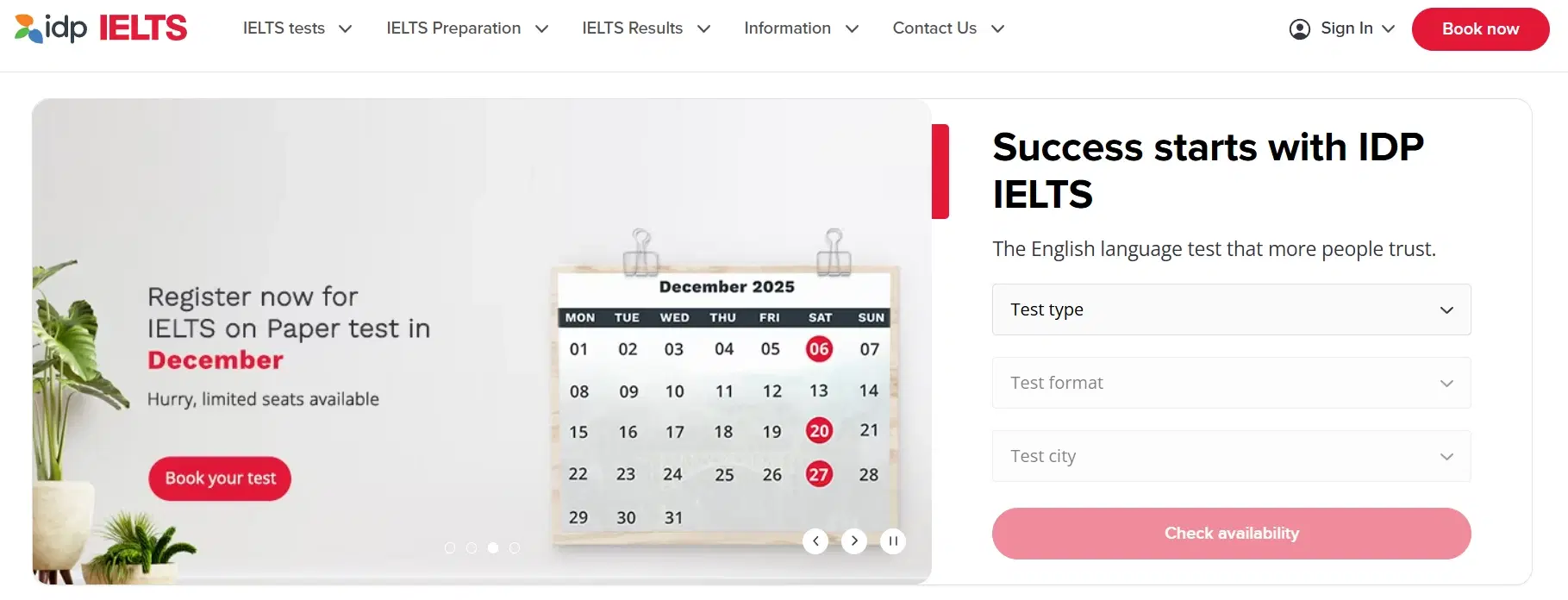 IELTS Test Booking