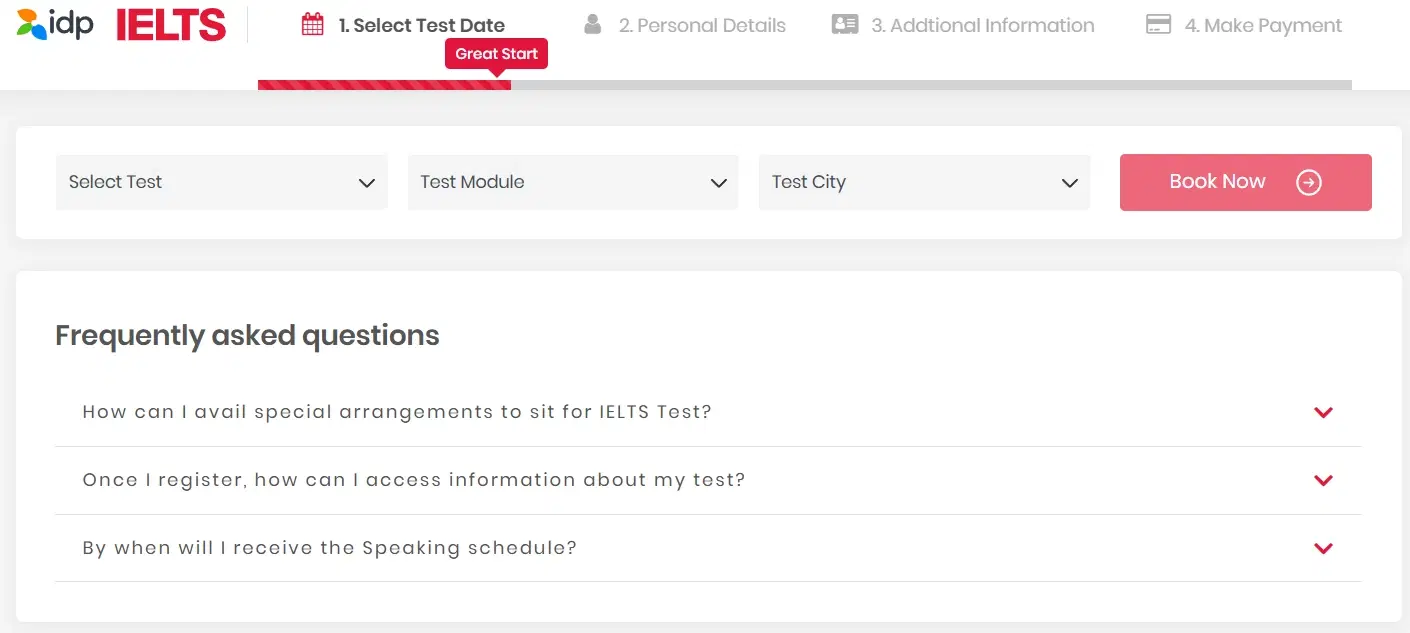 IELTS Test Booking