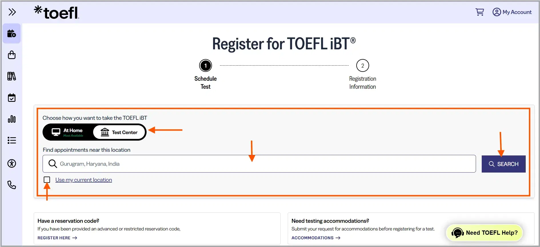 TOEFL Registration 2026